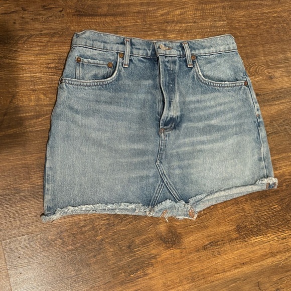 Agolde Denim Mini Skirt size 29 women’s  button fly summer 90’s pop princess - Picture 1 of 10